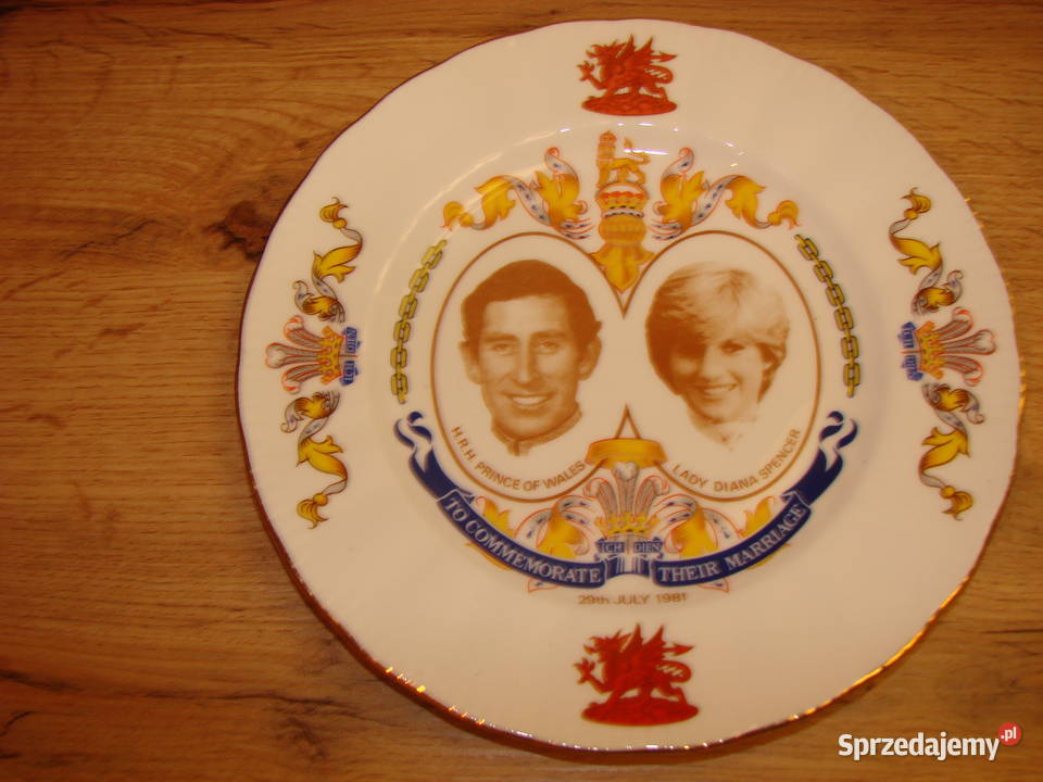 Karol i Diana 1981 porcelanowy talerz Pruszcz Gdański