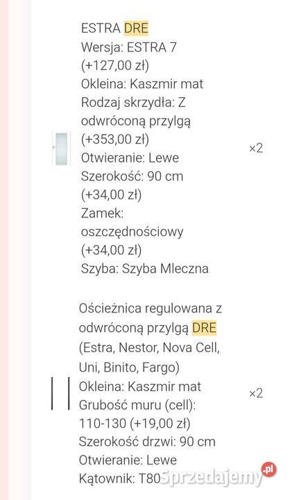 Drzwi DRE ESTRA 7 NOWE 90 lewe Katowice