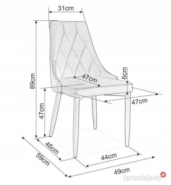 Zestaw 6 krzeseł tapicerowanych zielonych 46cm
