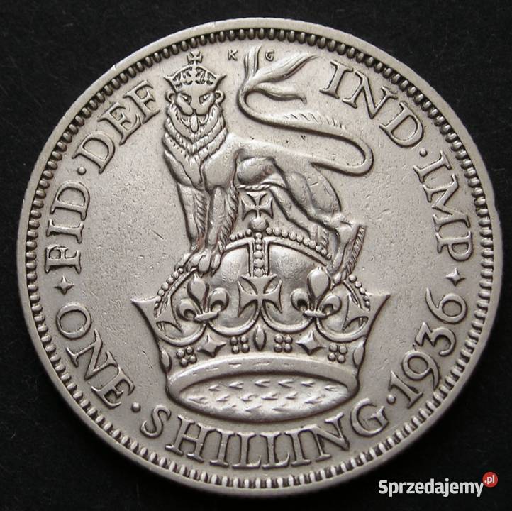 WIELKA BRYTANIA 1 SHILLING 1936 SREBRO Łódź sprzedam