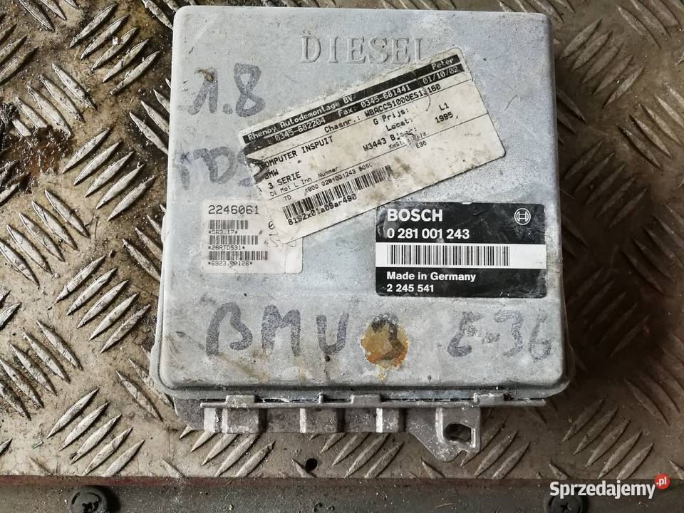 Sterownik komputer ecu bmw e36 18 tds 0281001243 mazowieckie Warszawa