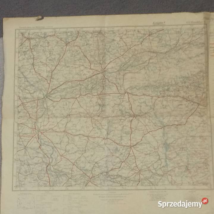 462 Niemiecka Mapa FrankfurtOder I Na Wschód Szczecin