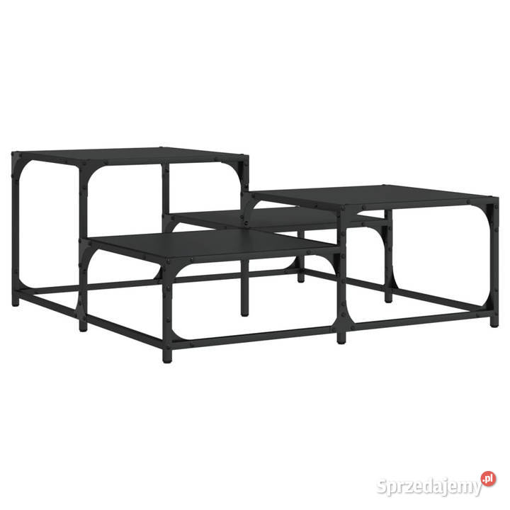 Stolik kawowy czarny 875x875x40 materiał Warszawa