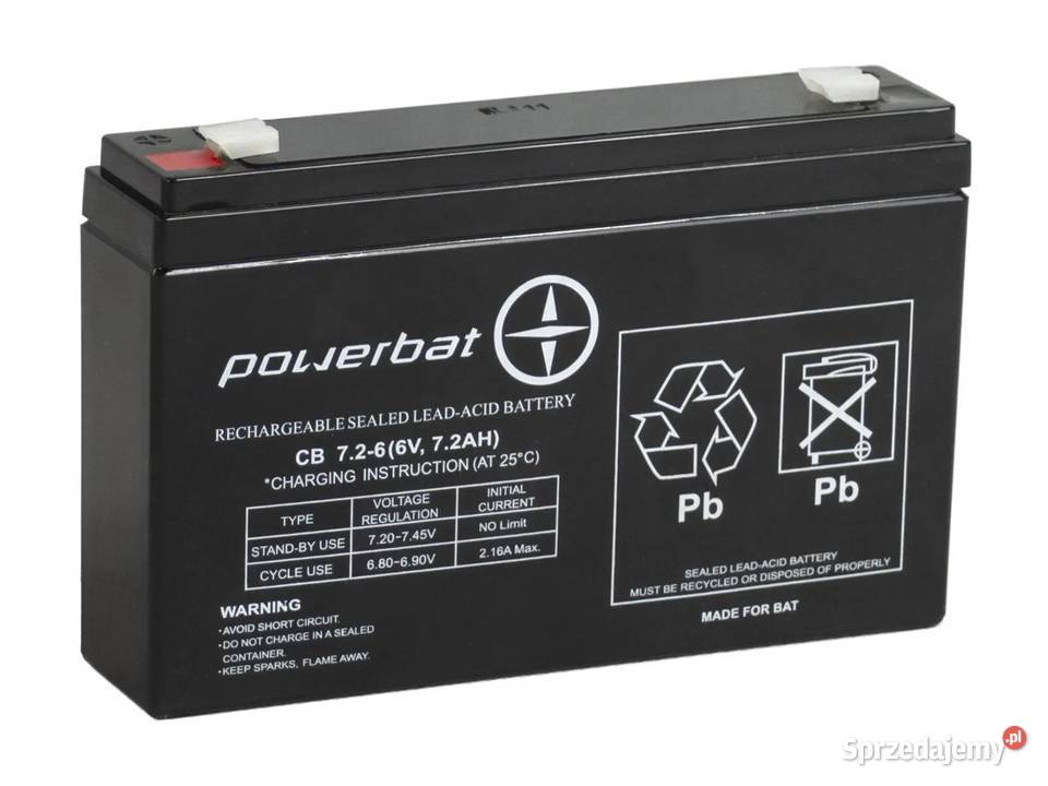 Akumulator żelowy POWERBAT CB 726 6V 72Ah śląskie Ruda Śląska