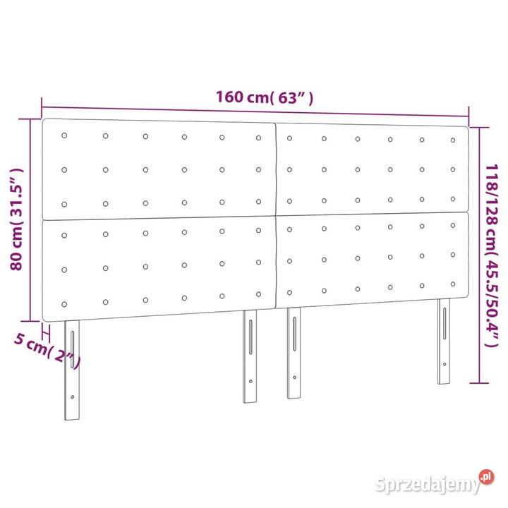 Zagłówek do łóżka z LED jasnoszary 160x5x118128 Warszawa