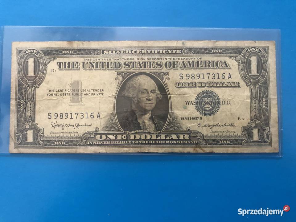 Banknot 1 dollar rocznik 1957 Szczecin