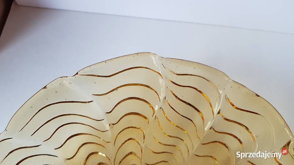 Talerzyki Fala Ząbkowice kolorowe szkło PRL śląskie Dąbrowa Górnicza