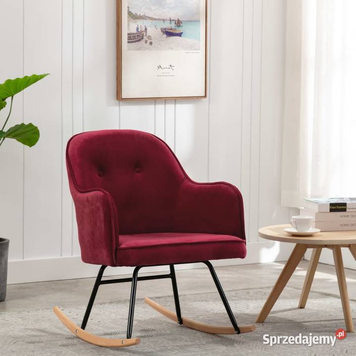vidaXL Fotel bujany winna czerwień tapicerowany mazowieckie Warszawa