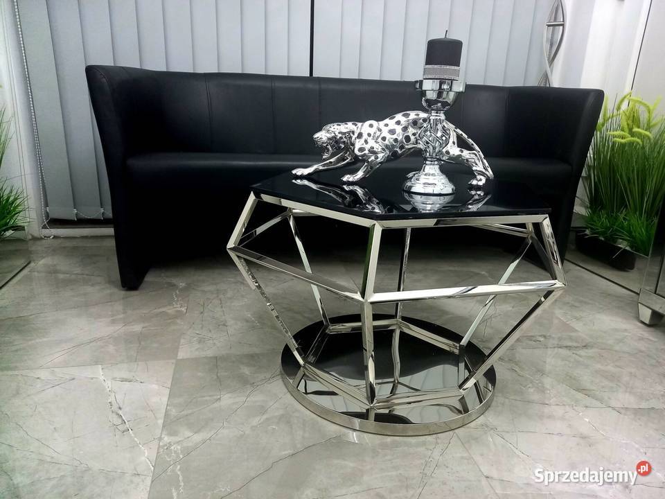 Stolik kawowy ława Diamentino Srebrny 80x80x50 Golkowice