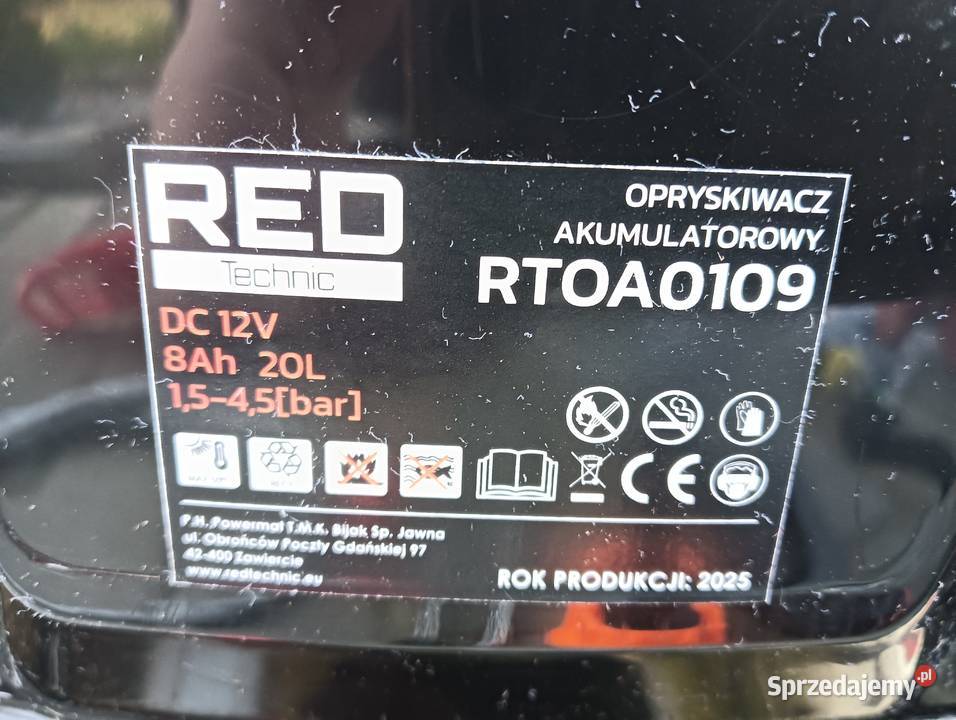 Opryskiwacz akumulatorowy 20L 8Ah komplet dolnośląskie Wałbrzych