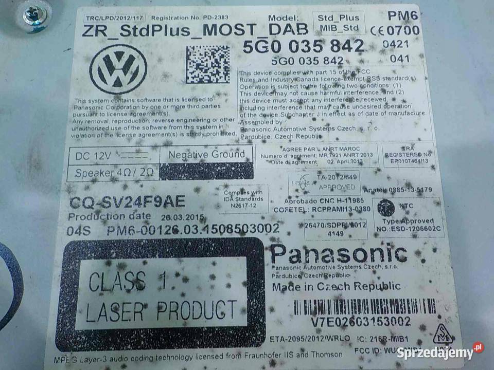 VW GOLF VII 14 TSI 15r 5D czytnik nawigacji Suków