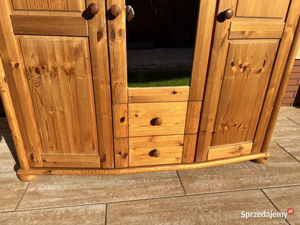 Szafa 3 drzwiowa z lustrem drewniana Garwolin