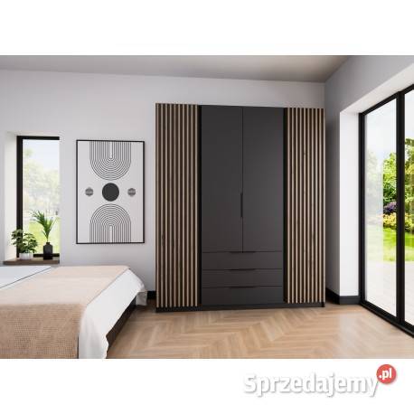 Czarna szafa lamele Kraków
