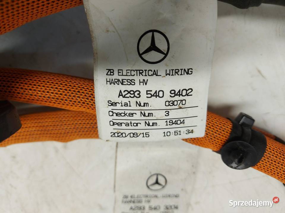 Mercedes EQC 400 W293 WIĄZKA PRZEWÓD NAPIĘCIA