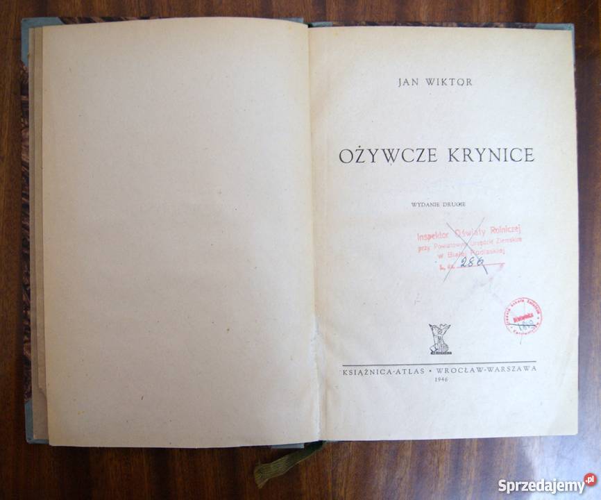Jan Wiktor Ożywcze krynice 1946 Rok wydania 1946 Parczew