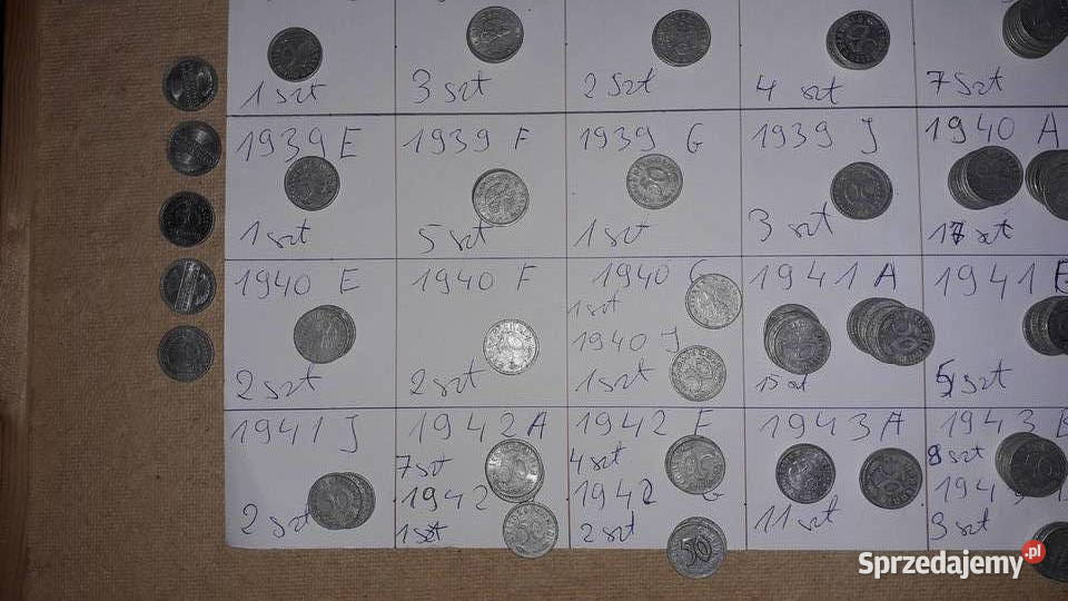 Stare kolekcjonerskie monety Niemcy III rzesza Numizmatyka Szczecin