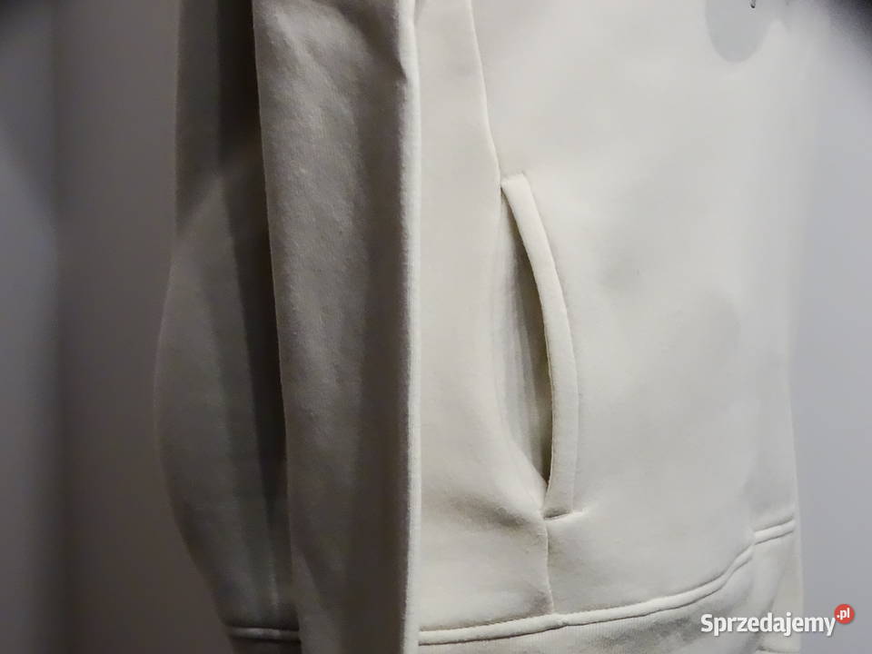 Bluza kremowa z kapturem i kieszeniami S Biłgoraj