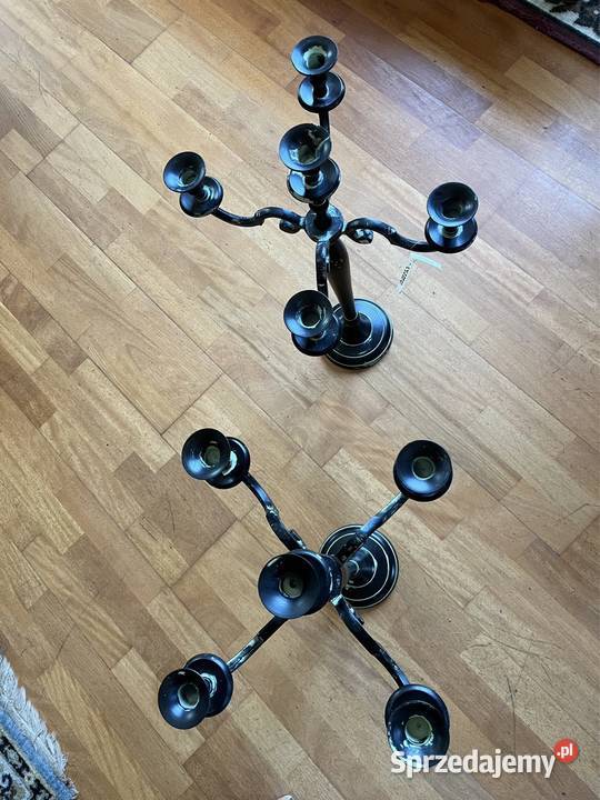 Piękny metalowy świecznik wysoki Gdańsk