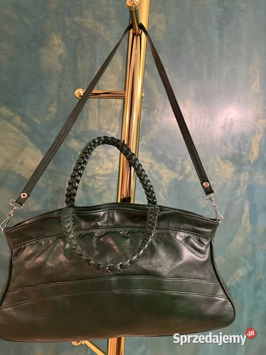 Torebka z naturalnej skóry z plecioną rączką Na śląskie Częstochowa