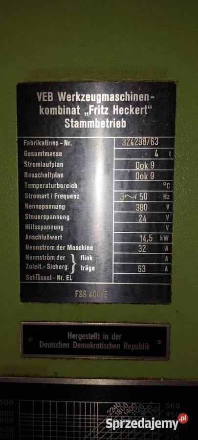 Frezarka pionowa FSS 400E FSS 400 E FSS400E Chocianów