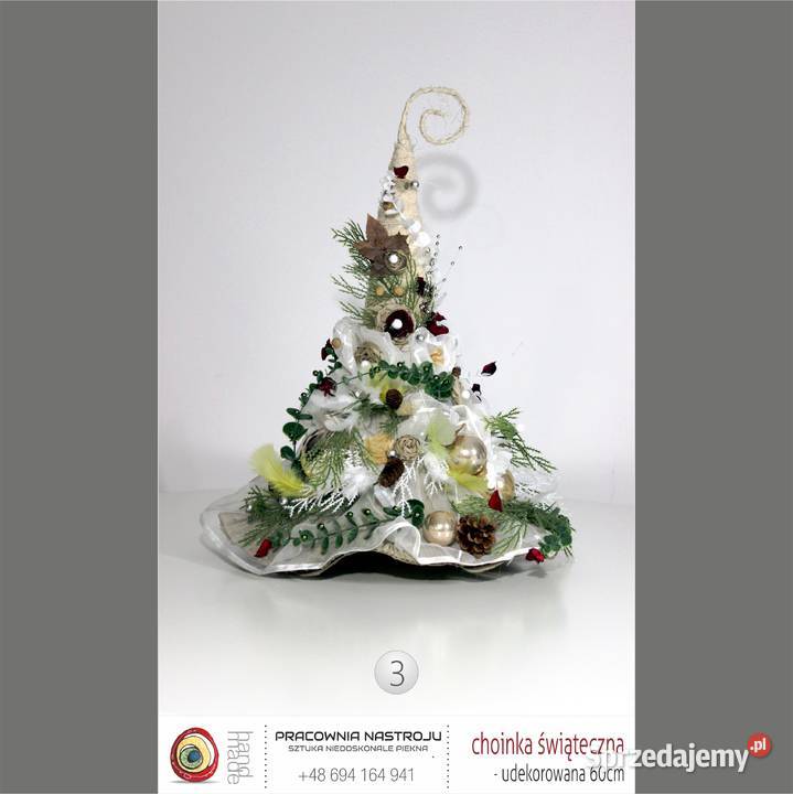 MAŁE CHOINKI ŚWIĄTECZNE GNOM SKRZAT UDEKOROWANE Skoczów