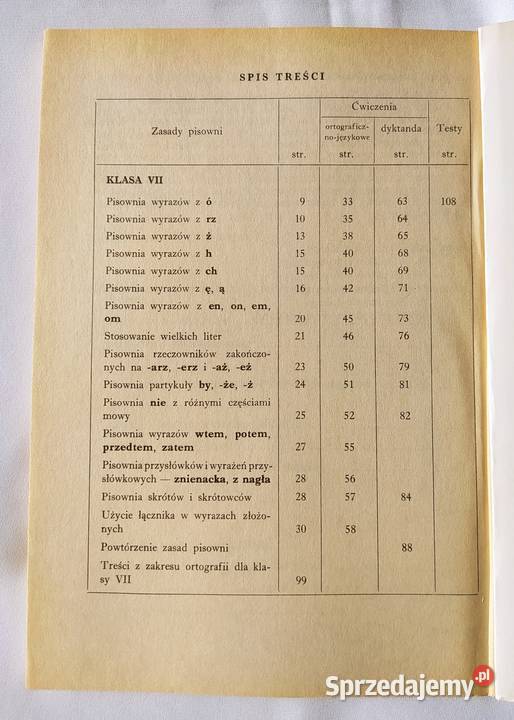 Książka do nauczania ortografii 7 Franciszek literaturoznawstwo Hajnówka