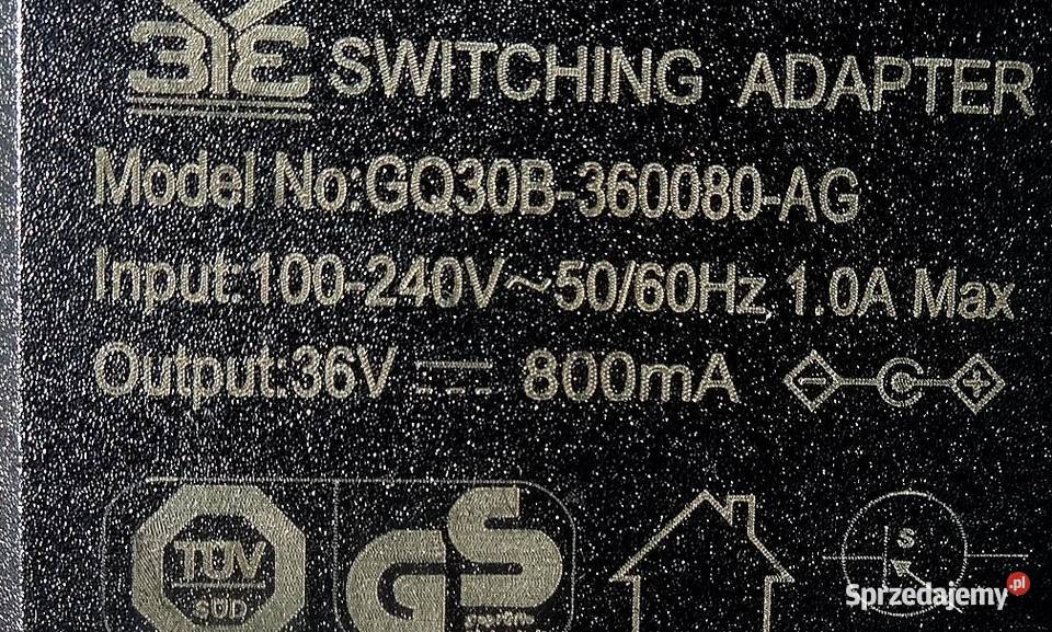 Zasiacz ładowarka 36v 800mA model GQ30B360080AG Szczecin