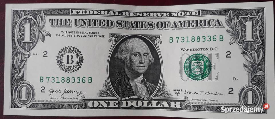 1 Dolar USA men B York seria A mennicze wielkopolskie Konin