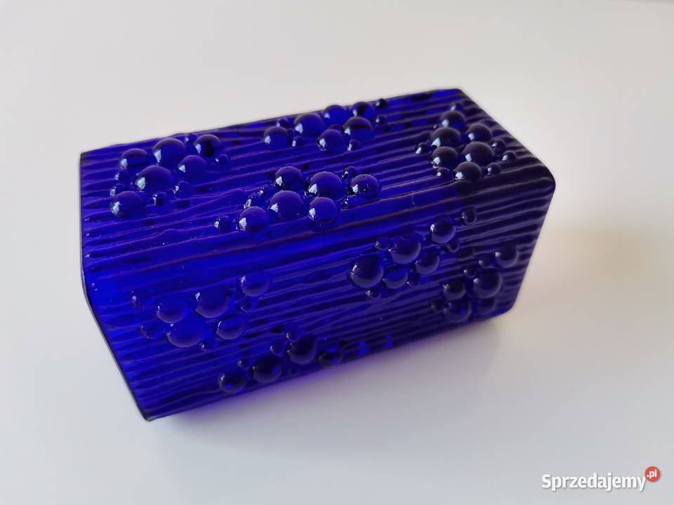 Stary mały niebieski wazon szkło kobaltowe Katowice sprzedam