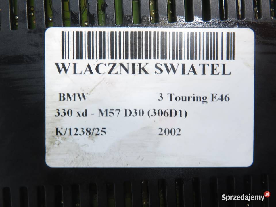 WŁĄCZNIK ŚWIATEŁ BMW E46 6919832 osobowe Czujniki i sterowniki świateł małopolskie