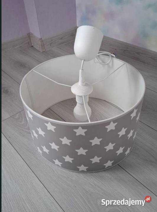 Lampa wisząca dziecięca szara gwiazdki średnica