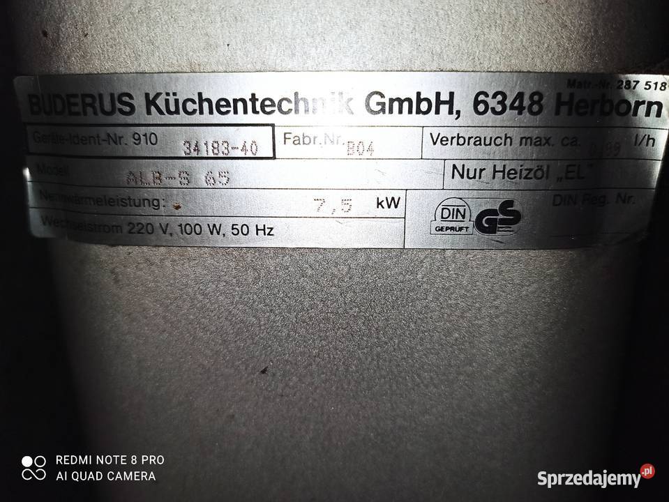 buderus juno 75 kw na paliwo płynne olej ropa Piece wolnostojące Będzin