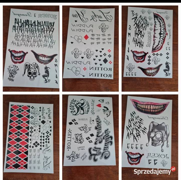 Tatuaże 9 sztuk joker harlequin harleen quinzel Bielsko-Biała sprzedam