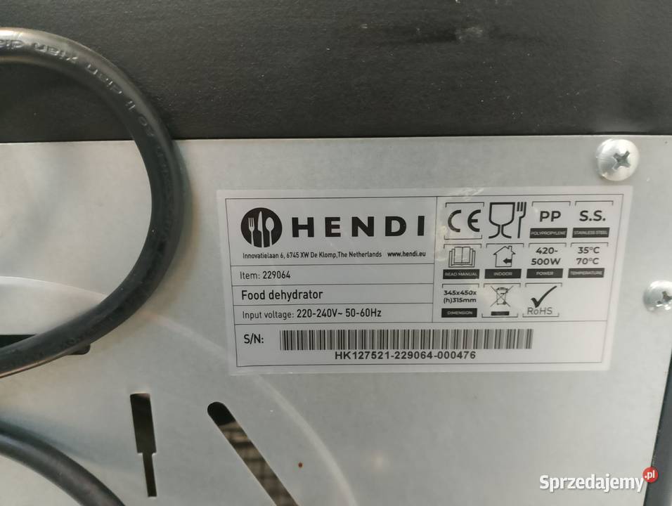 Suszarka do  żywności Hendi 229064 Wrocław sprzedam