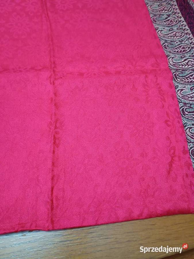 WySzal karminowy204x71 kaszmir i jedwab Dla kobiet Tczew