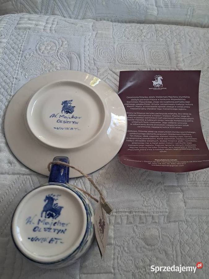 Ceramiczna filiżanka ze spodkiem Manufaktura Ciecierzyn