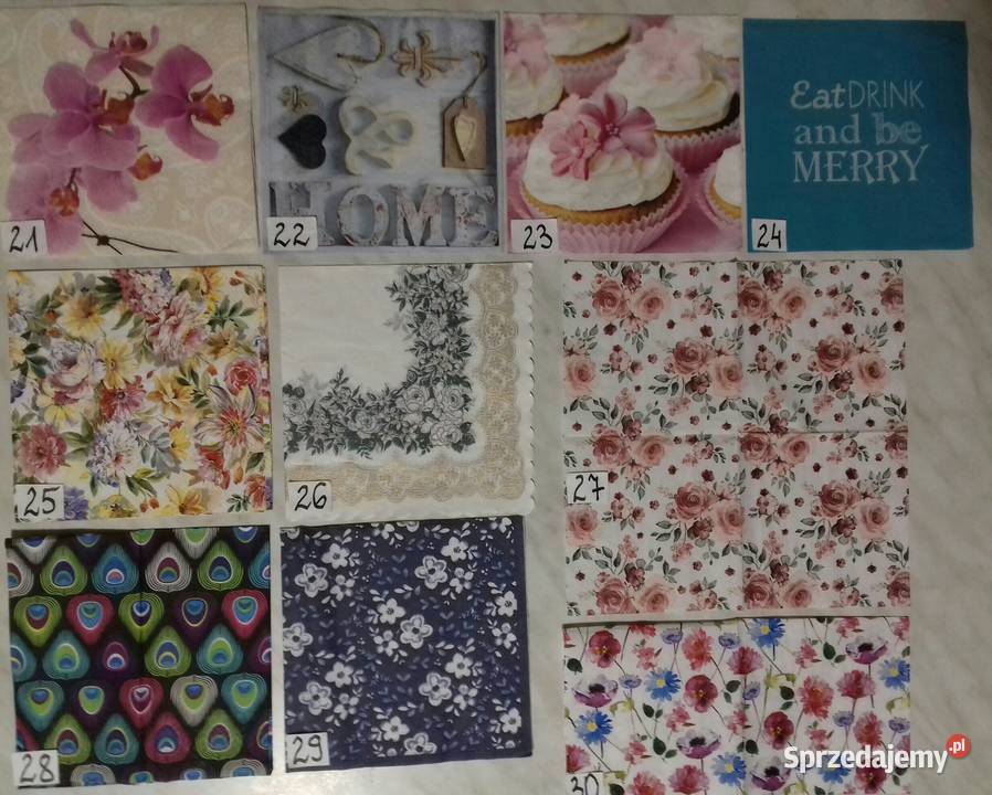 Serwetki decoupage shabby chic vintage ornamenty Laskowiec