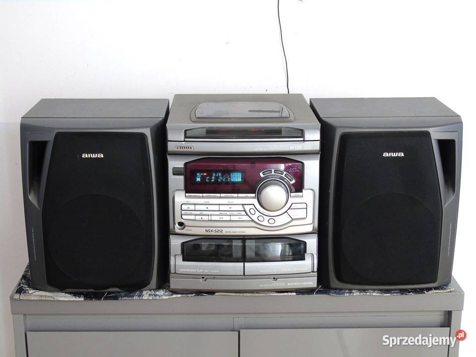 Japońska wieża Aiwa kolumny Radio CD AUX mocna Jasło