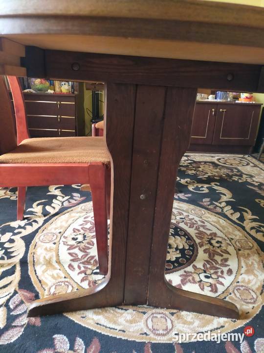 Stół i krzesła lite drewno lata 90te Warszawa sprzedam