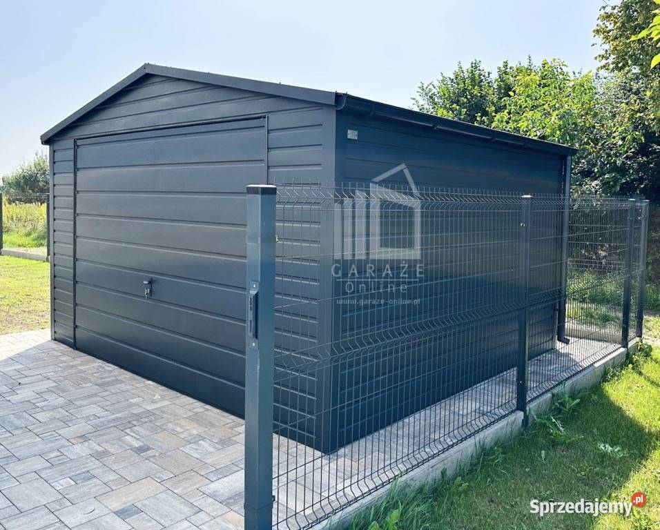 GARAŻ BLASZANY 4m x 5m Brama uchylna rynny Krynica-Zdrój