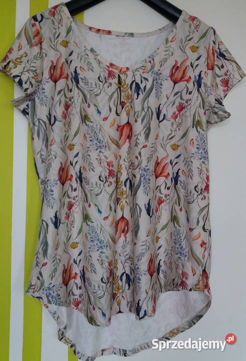 M Kolorowa długa bluzka tunika Bluzki i koszule