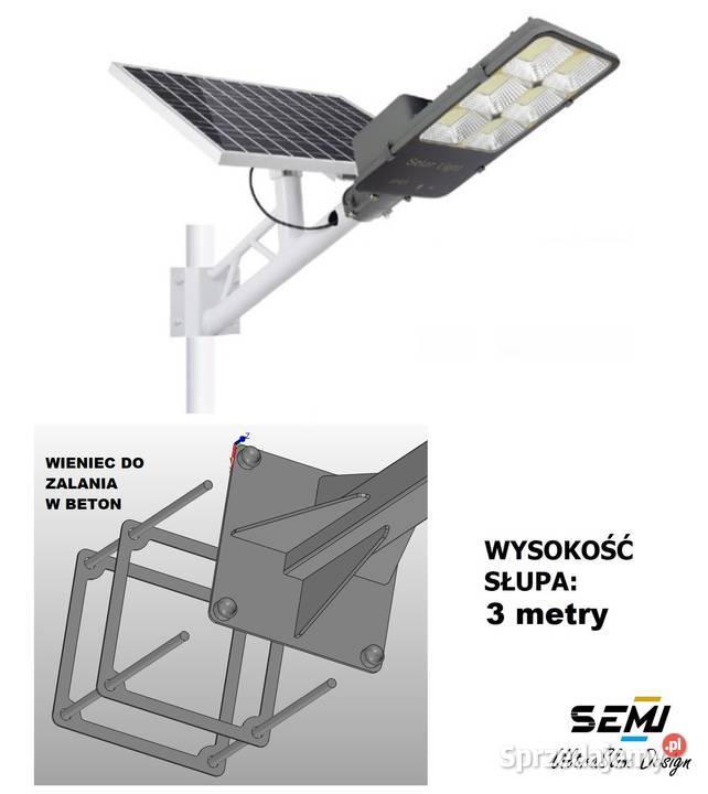 Lampa ogrodowa solarna LED latarnia słup Jeżowe