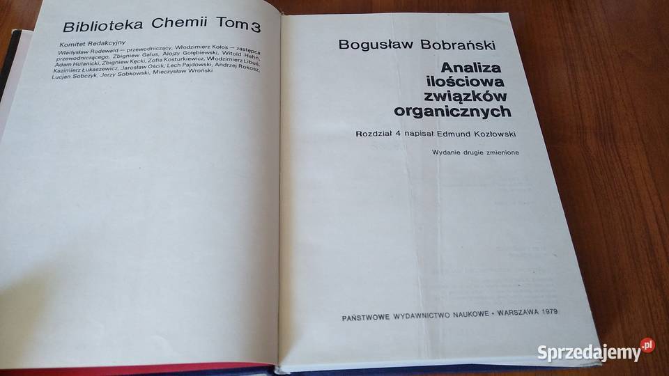 Analiza ilościowa związków organicznych Bogusław chemia, biochemia