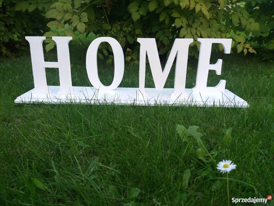 Napis drewniany HOME dekoracja ozdoby litery śląskie Zawiercie sprzedam
