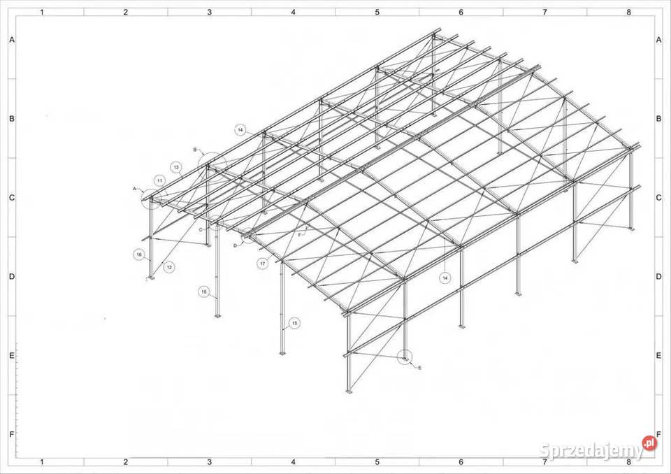 Konstrukcja stalowa 12x24 m OCYNK ręki Projekt w Kozienice