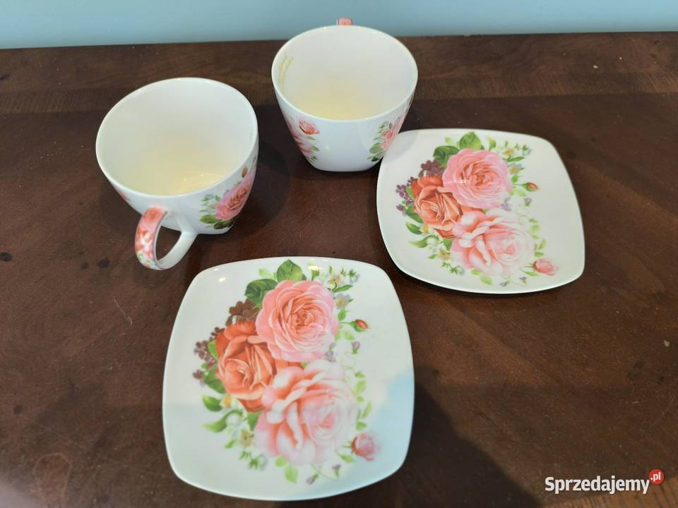Piękny zestaw porcelany kawowo herbaciany 2 Łódź