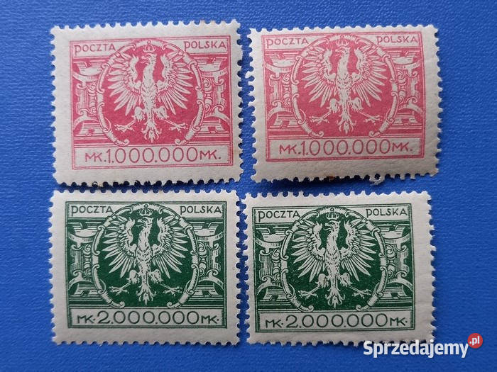 Polskie znaczki 1000000 mk 2000000 mk 1924 r