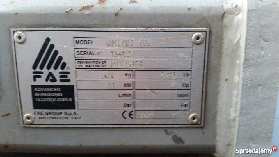 Mulczer leśny rozdrabniacz FAE UML DT Maszyny rolnicze Koniecpol
