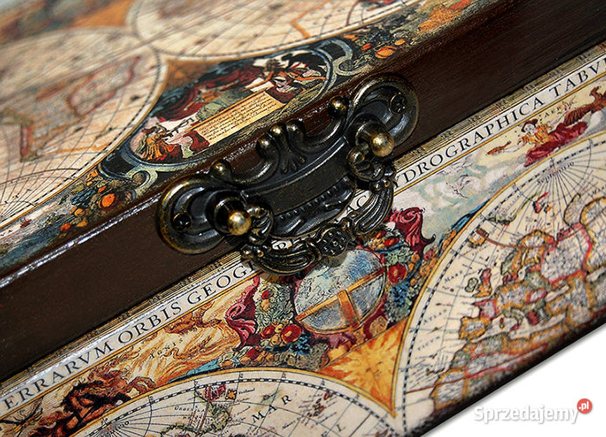 okuta SZKATUŁKA drewniana STARA MAPA 6 Bydgoszcz sprzedam