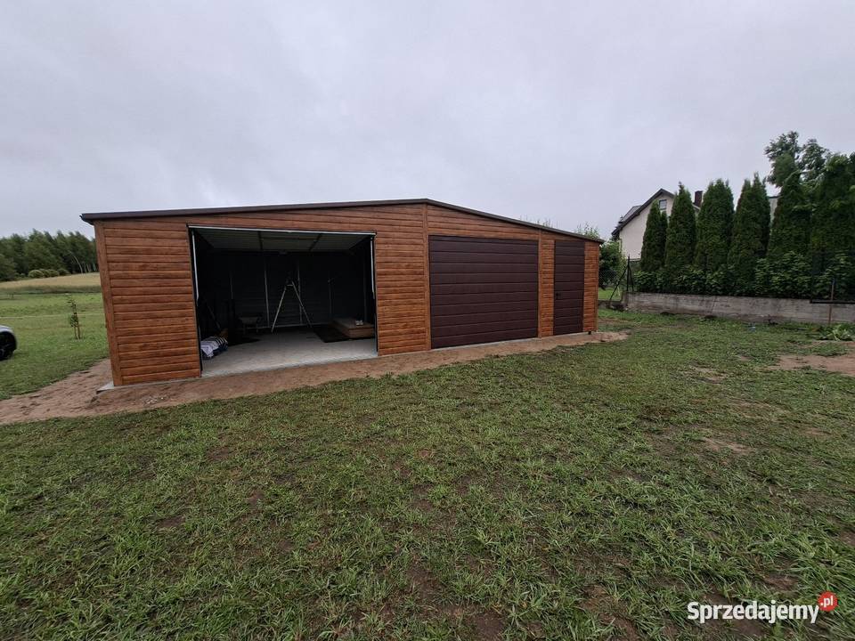 Garaż blaszany 10x6 dach dwuspadowy blacha